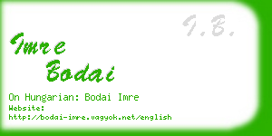 imre bodai business card